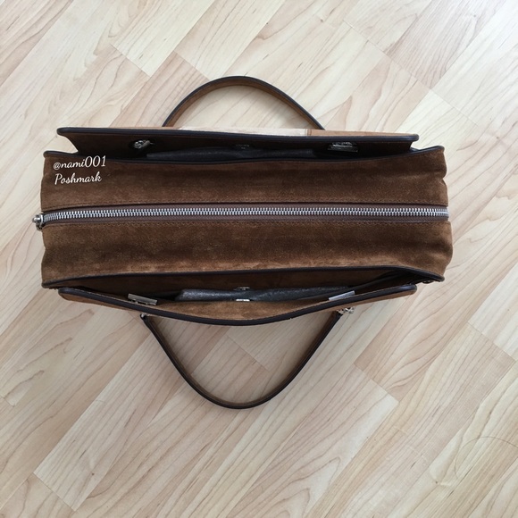 Michael Kors Astor Patchwork Suede Satchel Handbag Purse - Picture 5 of 8